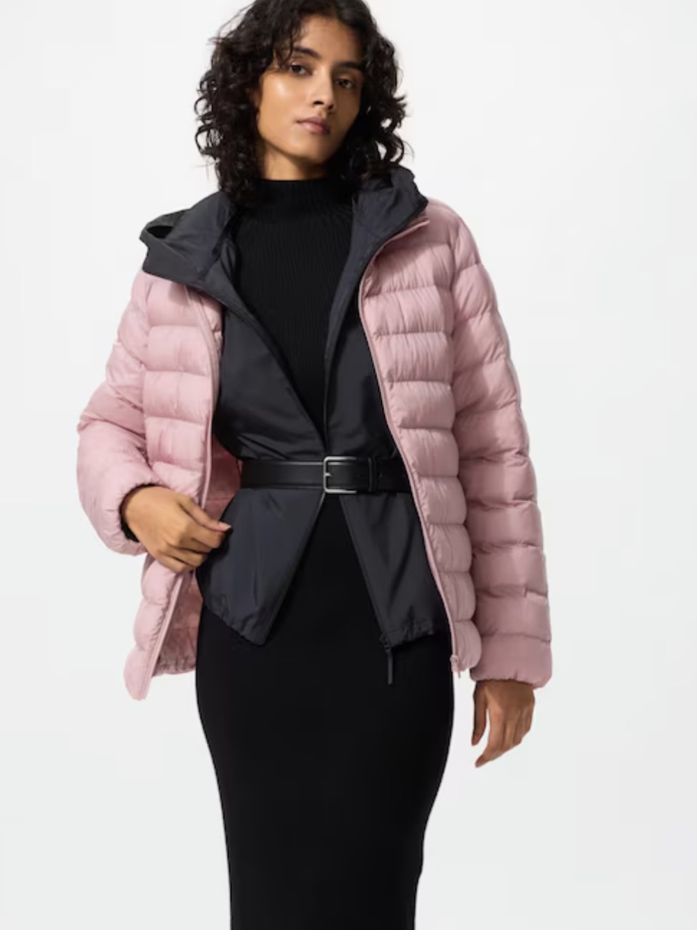 Uniqlo Dusty Pink Packable Hooded Puffer Jacket